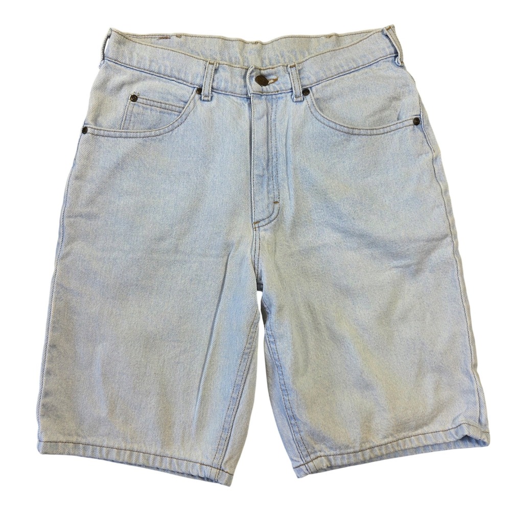 Lee Vintage High Waisted Light Wash Denim Bermuda Shorts 32 Short Blue Retro